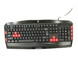 CyberPowerPC Multimedia Gaming Keyboard 🎮 LED Wired USB NIB PC Gamer Setup